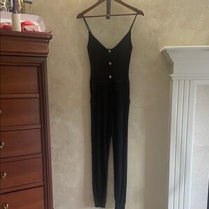 Fashion Nova Black Buttoned Jumpsuit
